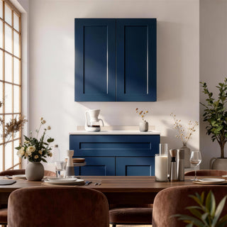 Shaker Wall Cabinet With Soft Close Hinges, Adjustable Shelves, Double Door