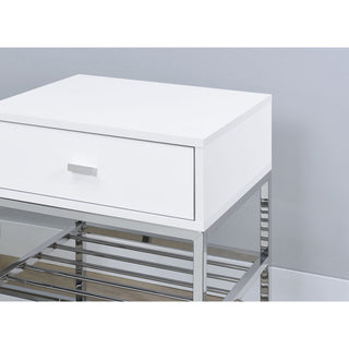 Yesler - 1 Drawer Storage Bench - Glossy White