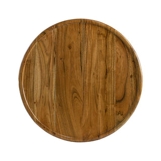 Drum Side Table With Tray Style Top - Brown