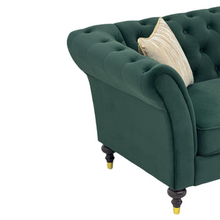 Chesterfield Sofa, 3 Seat Couch With Deep Button Tufted Back, Rolled Arms