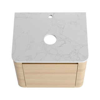 Mounted Bathroom Vanity With Art Sink, Storage Shelves, Soft Close Door