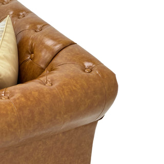 Chesterfield Sofa, 3 Seat Couch With Deep Button Tufted Back, Rolled Arms