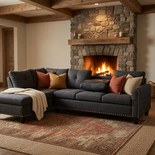 L - Shaped Sectional Sofa With Movable Left Chaise