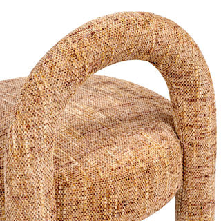 Penny - Round Arched Fully Upholstered Counter Stool (Set of 2) - Orange