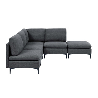 Upholstered Modular Sectional With Tall Legs, Medium Firm Seat