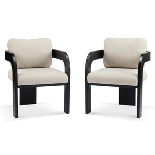 Dining Chairs & Pillow Back (Set of 2) - Beige / Black