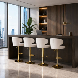 Adjustable Swivel Bar Chair With High Back Support