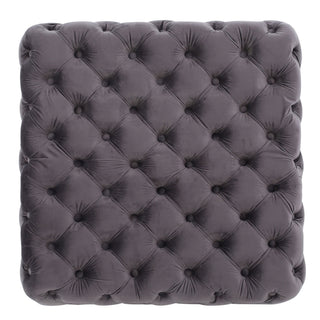 Modern Glam Ottoman With Upholstery And Button Tufted Design