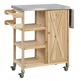 Foldable Outdoor Kitchen Island With Storage Cabinet