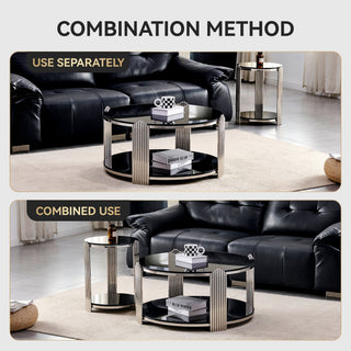 Round Table With Double Layer Storage