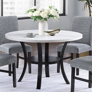 Elegant 5 Piece Dining Set Dark Chairs Top Table With Lower Shelf Kitchen Dining Room