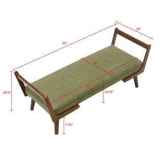 Mid-Century Bench With Wood Legs