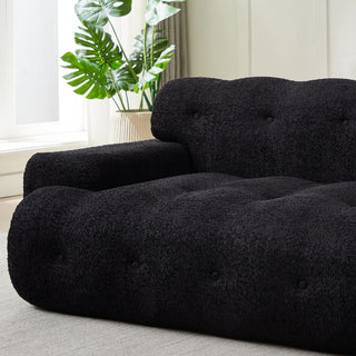 Cloud Series Minimalist Button Tufted Square Arm 3 Seater Sofa