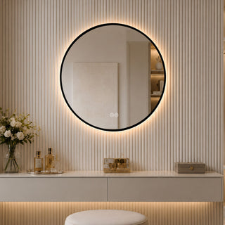 Round Framed Dimmable ED Bathroom Mirror With Anti Fog