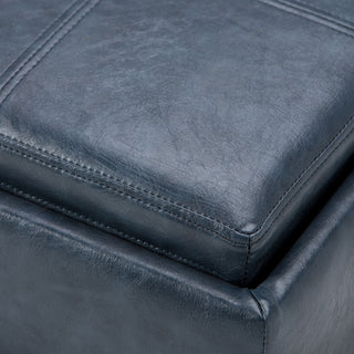 Rockwood - Upholstered Cube Storage Ottoman With Tray