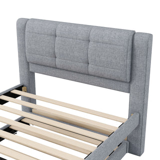 Upholstered Platform Bed With Multifunctional Trundle