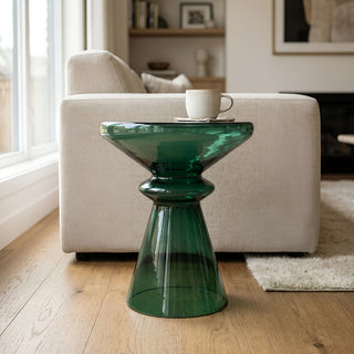 Aventura - Sculptural Blown Glass Accent Table - Green