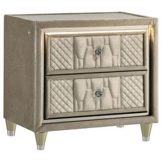 Mika - 2 Drawer LED Nightstand With USB