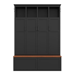Hall Tree With 4 Hidden Cabinets