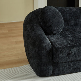 Curved Convertible Sofa, 2 In 1 Frameless Folding Sofa Bed With Pull Out Base And Deep Seat