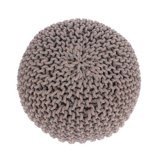 Moro - Knitted Round Pouf With Pumpkin Shape