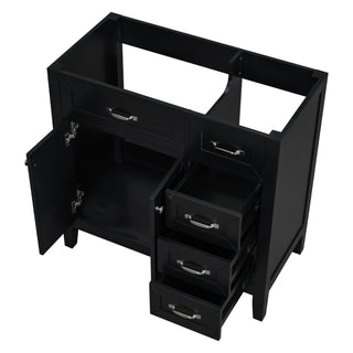 Modern Bathroom Vanity Base Only, 2 Doors And 3 Drawers