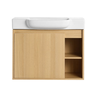 Wall Mounted Bathroom Vanity With Sink & Soft Close Door