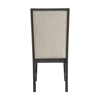 Axel - 5 Piece Standard Height Dining Set (Round Table And Four Fabric Chairs) - Espresso / Light Gray