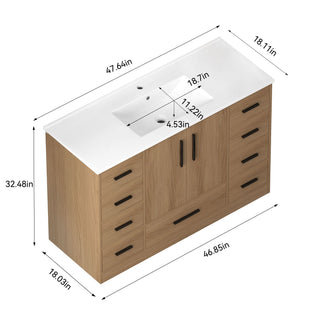 Bathroom Vanity With Abundant Storage 2 Soft Close Doors And 9 Drawers