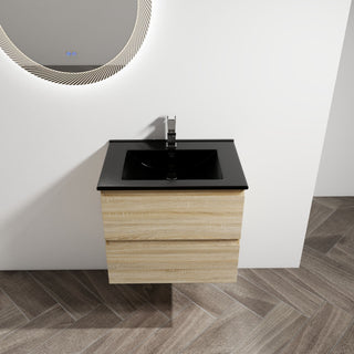 Wall Mounted Bathroom Vanity With Sink, 2 Soft Close Drawers