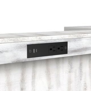Rogen Rustic - Bar Table With Ice Tray, USB And Power - Rustic White