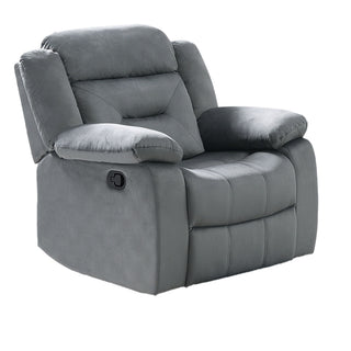 Modern Manual Recliner With Padded Seat And Pillow Arms