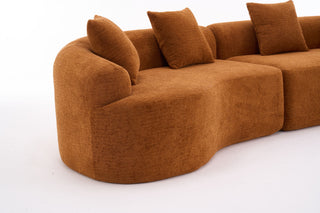 4 Seater Sofa With Fabric, 30D, 60 Hardness Full Sponge, 4 Pillow For Living Room, Home Furniture Sleeper Sectional Sofa For Apartment