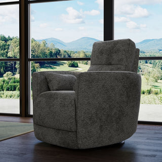 Milan - Swivel Recliner With Manual Footrest - Gray