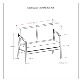 Palmetto - Outdoor Sofa - Stone Gray