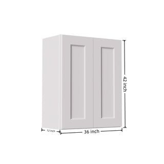 Shaker Wall Cabinet With Soft Close Hinges, Adjustable Shelves, Double Door