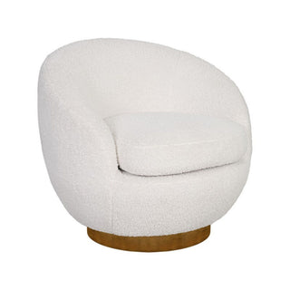 Shearling - Swivel Chair With Base Construction - Cream