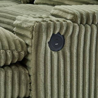 Convertible Loveseat Sofa With Storage, USB Ports, Cup Holders