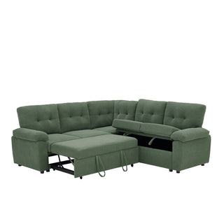 Convertible Sectional Sofa Bed With Pull Out Sleeper And Storage