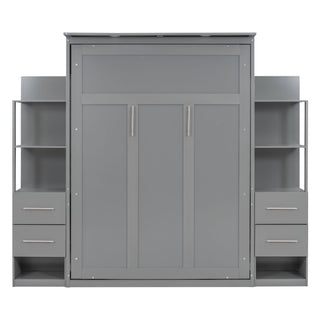 Murphy Wall Bed With LED Lights, Shelves And Drawers
