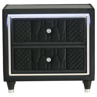 Mika - 2 Drawer LED Nightstand With USB