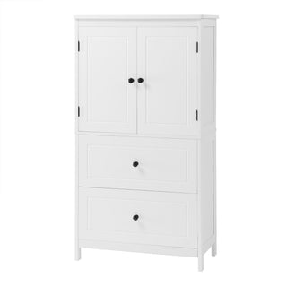Bathroom Storage Cabinet With 2 Doors And Drawers, Adjustable Shelf