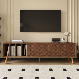 TV Stand, Cabinet For Living Room, Fits TVs Up To 80" - Walnut