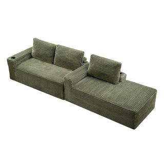 Cloud Sectional Couch, Modular Sectional Sofa With Deep Seat, Boneless Couches With L-Shape Chaise For Living Room - Green