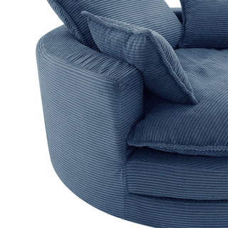 360° Swivel Accent Barrel Chair With Dual Layer Cushion And 3 Removable Pillows