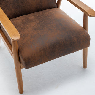 Wide Arm Chair - Light Brown