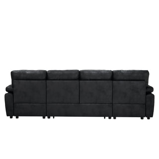Convertible Sectional Sofa Bed With Pull Out Sleeper And Storage