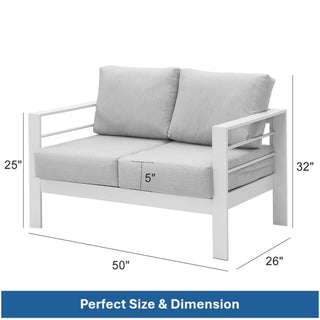 Patio All-Weather Loveseat With Thick Cushions