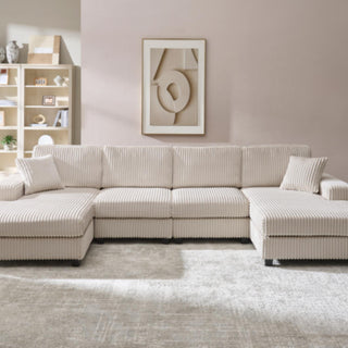 U-Shaped Convertible Sofa, 4 Seater Large Living Room Lounge