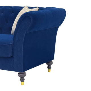 Chesterfield Sofa, 3 Seat Couch With Deep Button Tufted Back, Rolled Arms